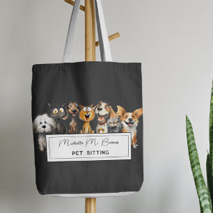 Tote Bag Funny Crazy Cats Chiens Animaux de compagnie Sitte
