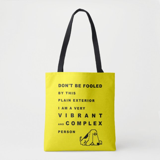 Tote Bag Funny Dog Personality Typografy (Devant)