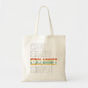 Tote Bag Funny Eat Sleep Clarinet Repeat Player Musician Re