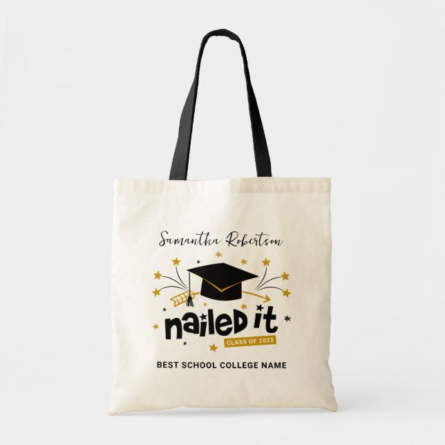 Tote Bag Funny Grad 2023 L'a cloué Graduation Personnalisée (Devant)