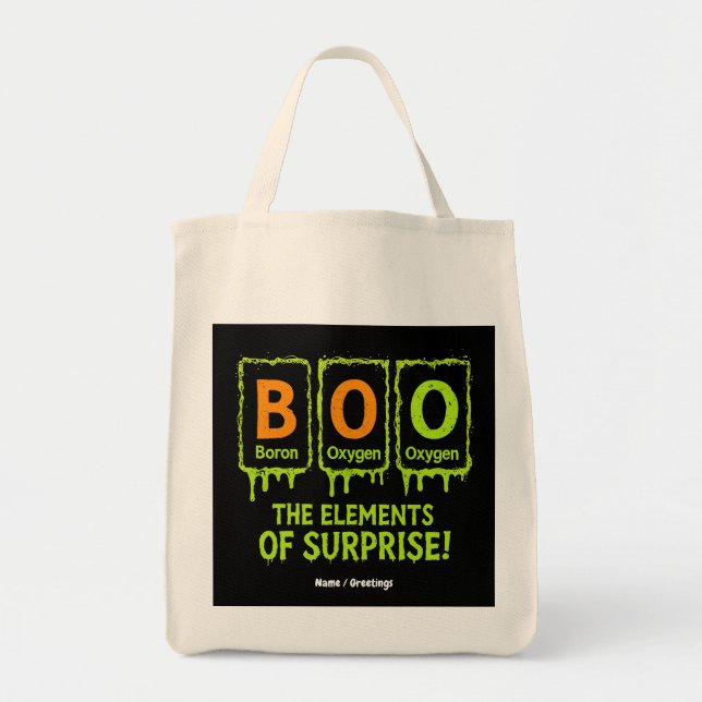 Tote Bag Funny Halloween Boo Elements Science Surprise Cade (Devant)