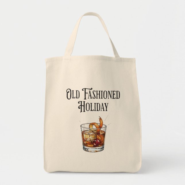 Tote Bag Funny Old Fashion Holiday Cocktail Christmas  (Devant)