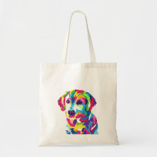 Tote Bag Funny Puppy coloré - Choisir la couleur arrière 