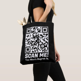 Tote Bag Funny QR Scan Me! Funny Regret Joke 