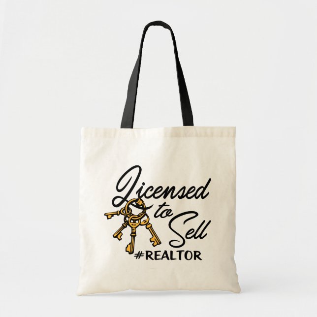 Tote Bag Funny Realtor Don Immobilier Agent Broker Home (Devant)