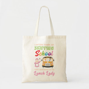 Tote Bag Funny School Lunch Lady Gift
