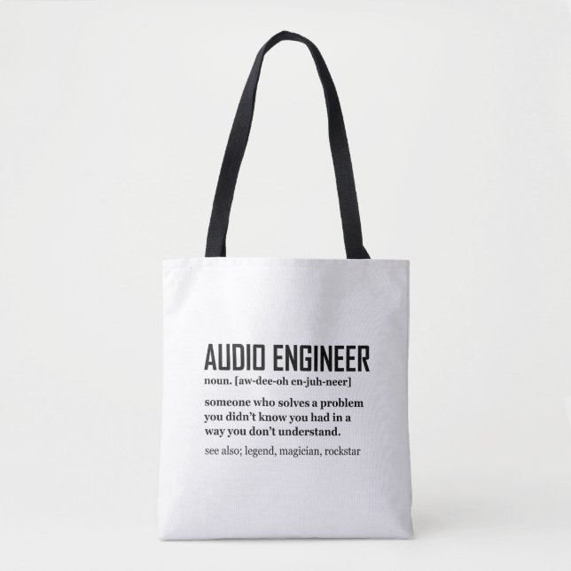 Tote Bag Funny Sound Engineer Audio Engineering Definition (Devant)