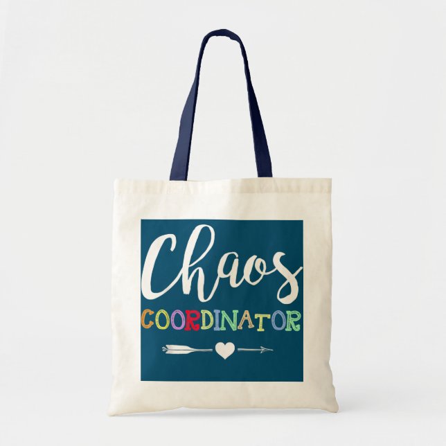 Tote Bag Funny Teacher Chaos Coordonnateur (Devant)