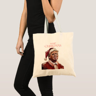 Tote Bag Funny Trump Santa Claus Carte de Noël