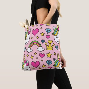 Tote Bag Funny Unicorn Motif rose Magique Cheval mignon