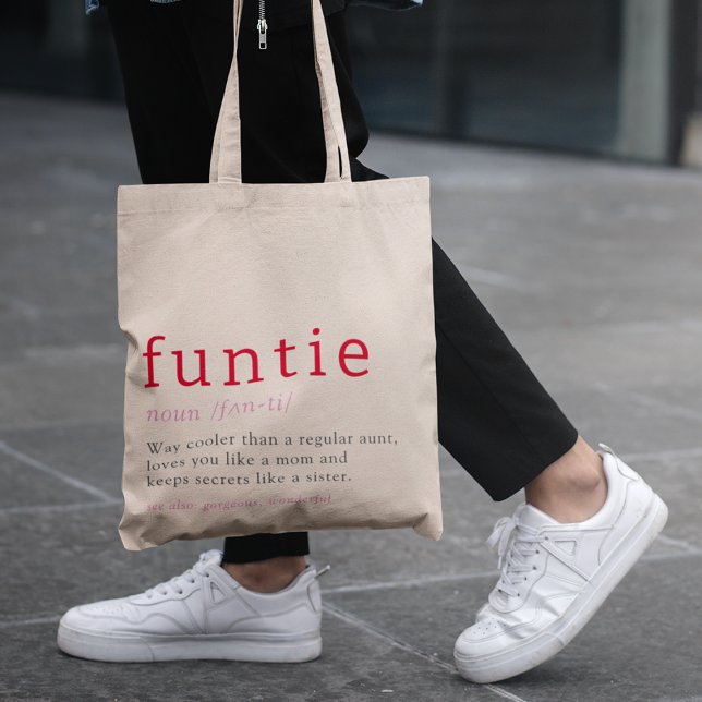 Tote Bag Funtie Définition Coeur Photo Retour Tante (Créateur téléchargé)