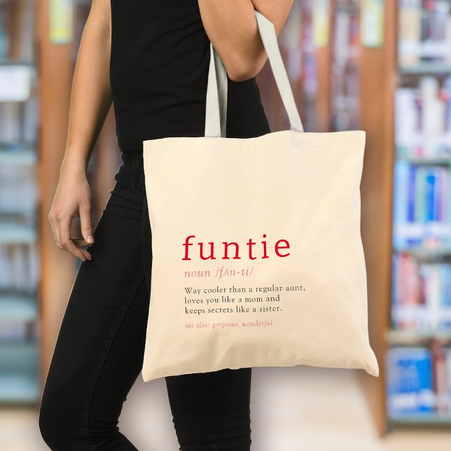 Tote Bag Funtie Définition Tante du coeur (Créateur téléchargé)