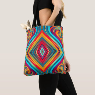 Tote Bag Fusion de vague de couleur – Art abstrait moderne 
