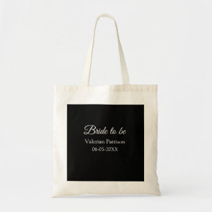 Tote Bag Futur mariée nom date noir blanc enterrement de vi