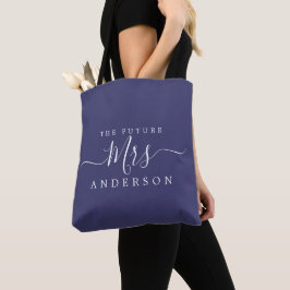 Tote Bag Futur Mme Chic Script Nom Personnalisé Mariée À Êt