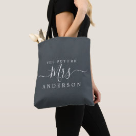 Tote Bag Futur Mme Chic Script Nom Personnalisé Mariée À Êt
