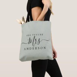 Tote Bag Futur Mme Chic Script Nom Personnalisé Mariée À Êt