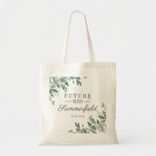Tote Bag Futur Mme Fête des mariées Eucalyptus Script