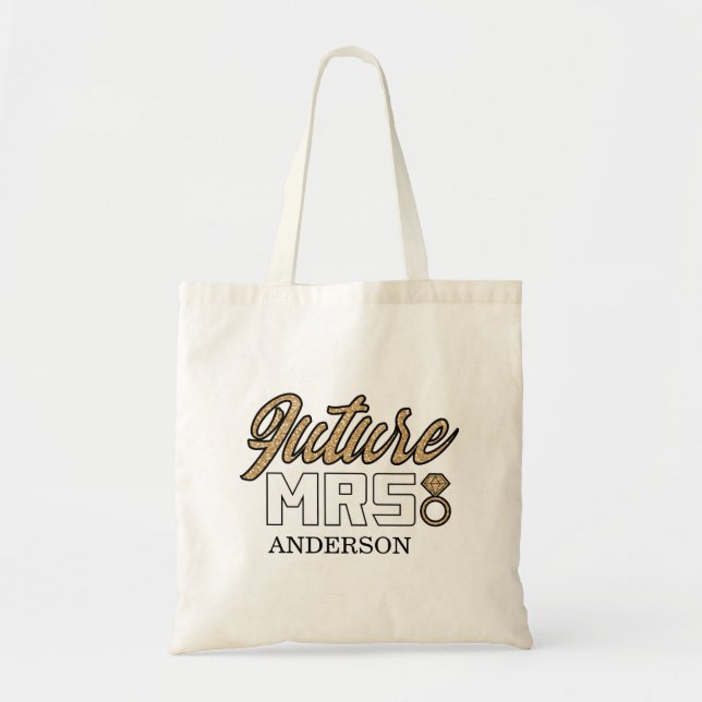 Tote Bag Future Mme Fourre-tout Sac-Or et noir (Devant)