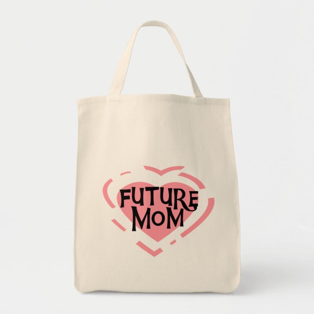 Tote Bag Future Mom Pink Heart Tshirts et cadeaux (Devant)