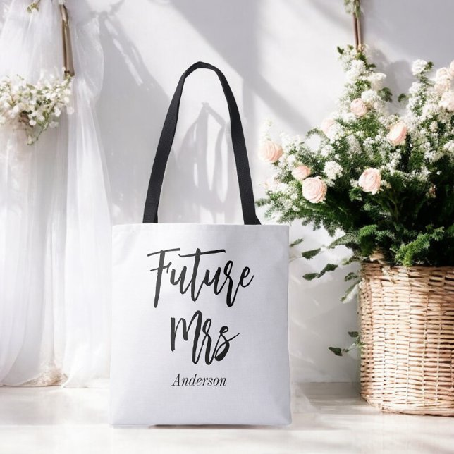 Tote Bag Future Mrs Bride Black White Wedding  (Créateur téléchargé)