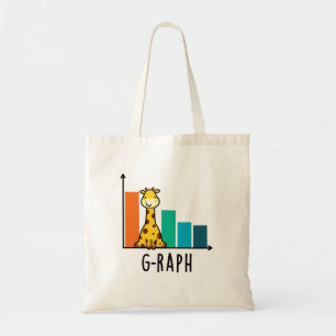 Tote Bag G-raph Funny Giraffe Graph Pun