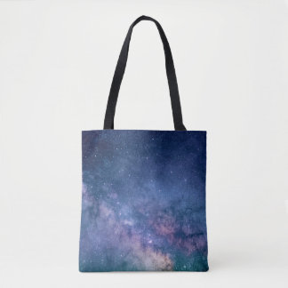 Tote Bag Galaxie bleue et violette numérique