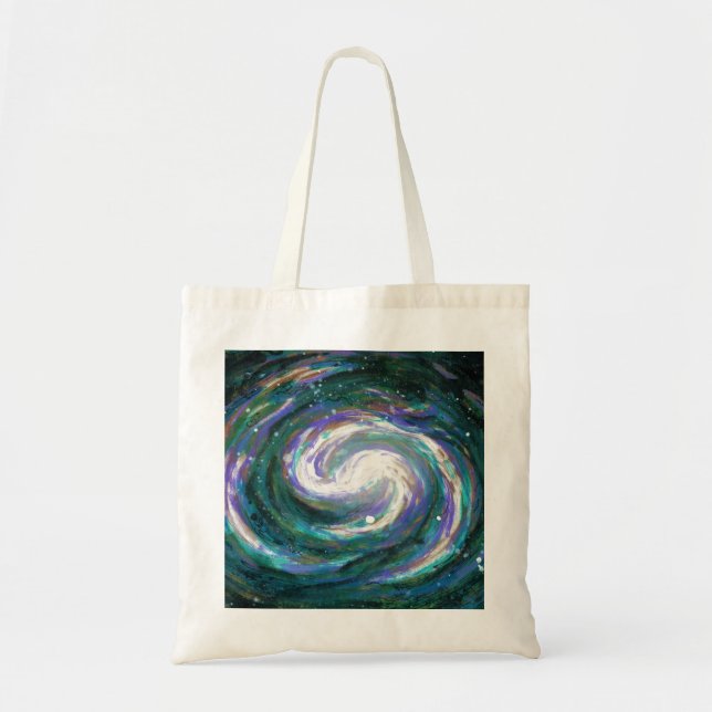 Tote Bag Galaxie d'émeraude et de violet (Devant)