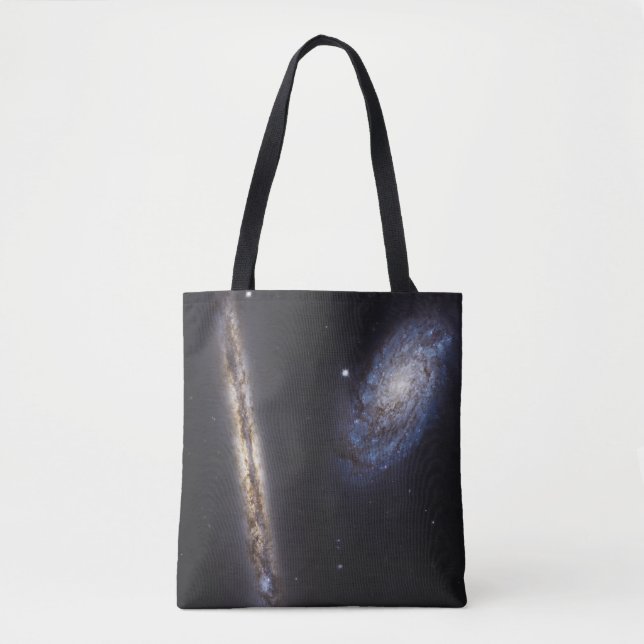 Tote Bag Galaxie Edge-On Ngc 4302 & Galaxie Tilted Ngc 4298 (Devant)
