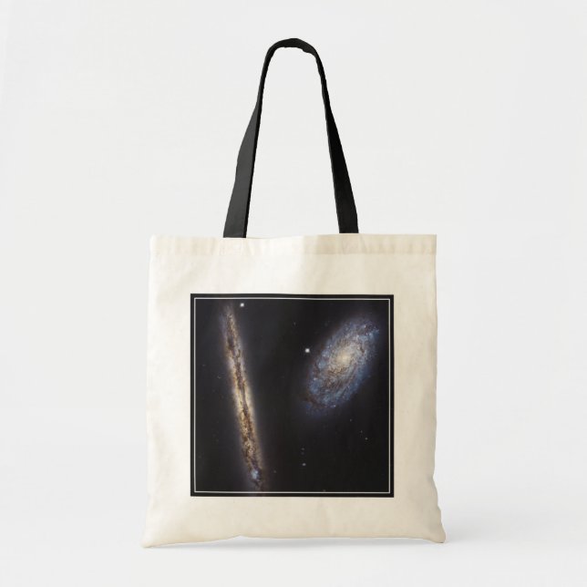 Tote Bag Galaxie Edge-On Ngc 4302 & Galaxie Tilted Ngc 4298 (Devant)