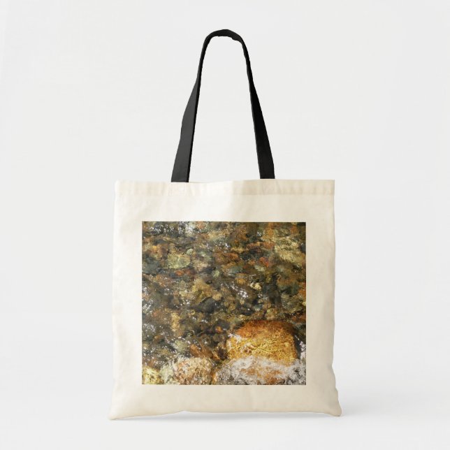 Tote Bag Galets Brown et gris naturel Abstrait (Devant)