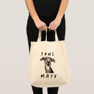 Tote Bag Galgo amusant à l'âme, blanc, grisâtre