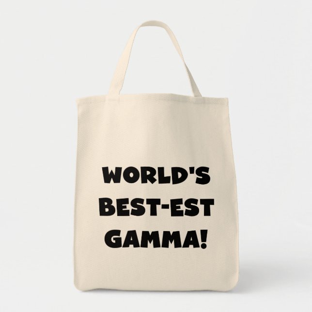 Tote Bag Gamma du Meilleur-est du monde noir et blanc (Devant)