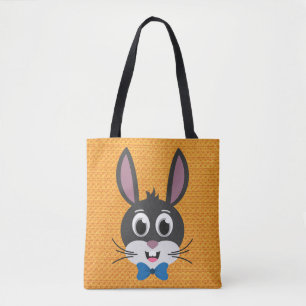 Tote Bag Garçon Lapin de Pâques de Dessin Animé au Visage d