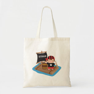 Tote Bag Garçon Pirate Mignon Avec Bandana, Nom Enfants Rad