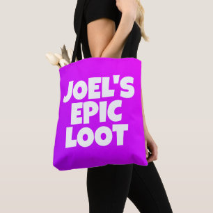 Tote Bag Garçons Anniversaire Epic Loot Gamer Neon Purple P