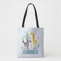 Garçons Cute Safari Animaux Giraffe et nom Enfants