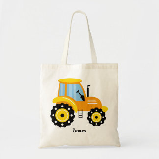 Tote Bag Garçons Joli Tracteur Jaune