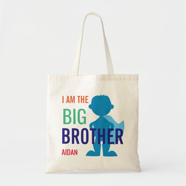 Tote Bag Garçons personnalisés de silhouette de super héros (Devant)