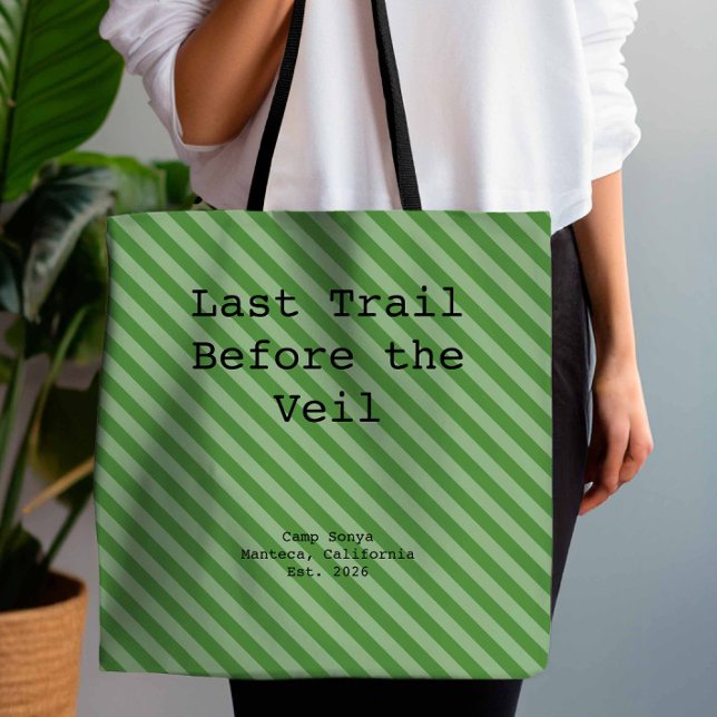 Tote Bag Garden Green Striped Bridesmaid Bachelorette (Créateur téléchargé)
