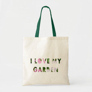 Tote Bag Gardener I Love My Garden Floral Text