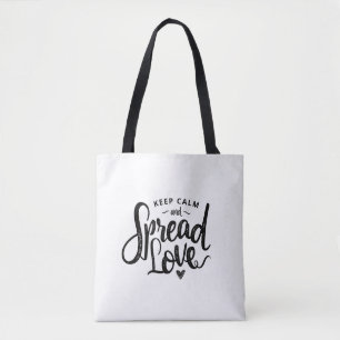 Tote Bag Garder Calme Texte Art Amour Art Coeur Inspiration