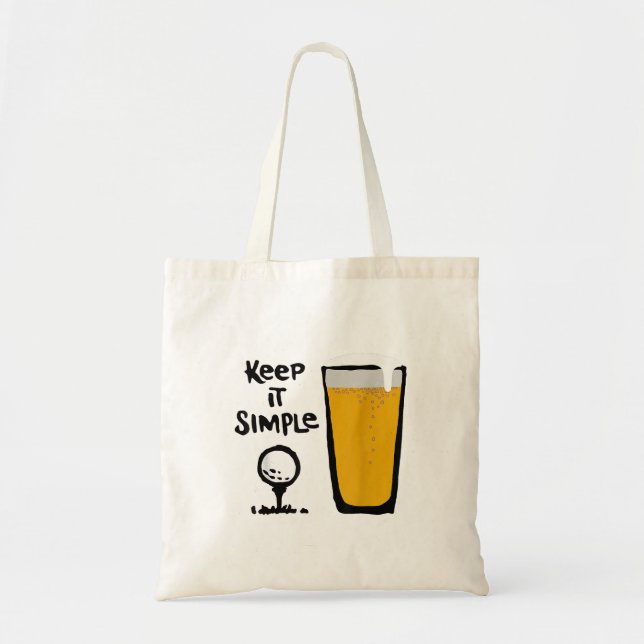 Tote Bag Garder Il Simples Funny Golf Bière (Devant)