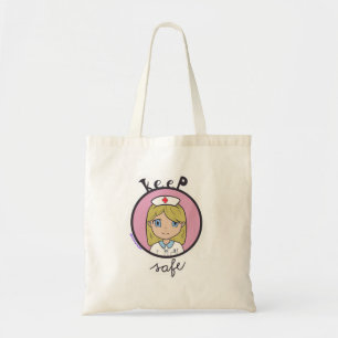 Tote Bag Gardez en sécurité le dessin du Doodle de nourritu