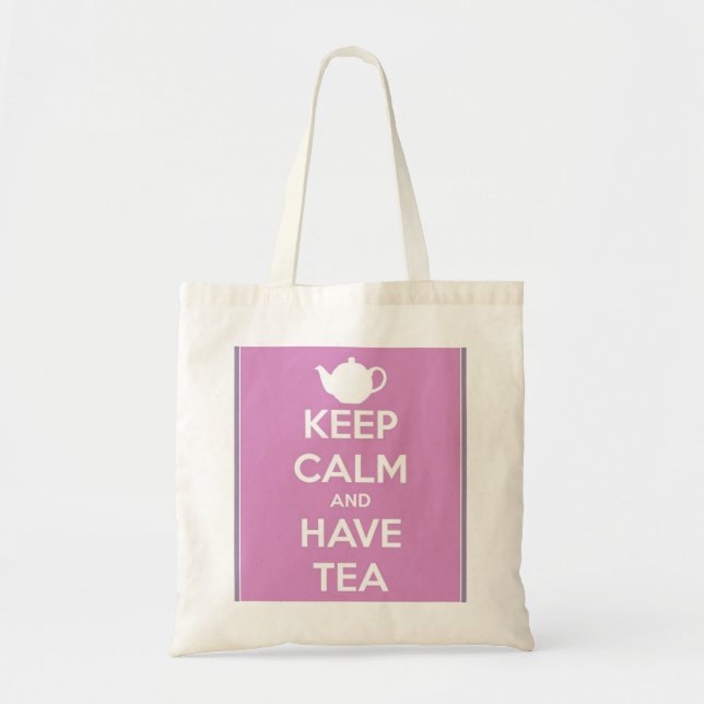 Tote Bag Gardez le calme et ayez des toits à thé (Devant)