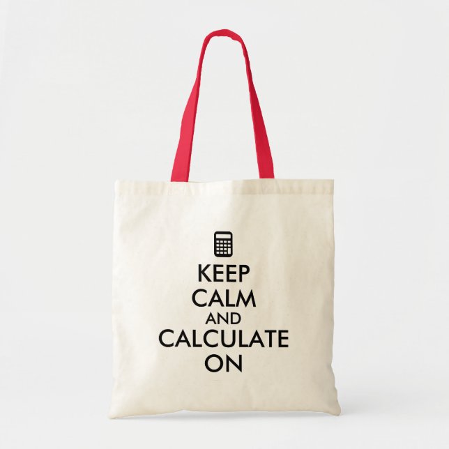 Tote Bag Gardez le calme et calculez sur la coutume de (Devant)