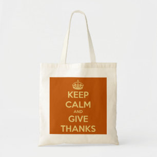 Tote Bag Gardez le calme et donnez le citrouille de récolt