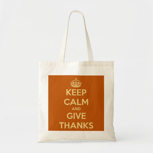 Tote Bag Gardez le calme et donnez le citrouille de récolte (Devant)