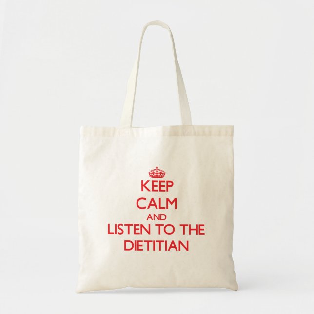 Tote Bag Gardez le calme et écoutez le diététicien (Devant)