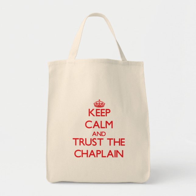 Tote Bag Gardez le calme et faites confiance à l'aumônier (Devant)